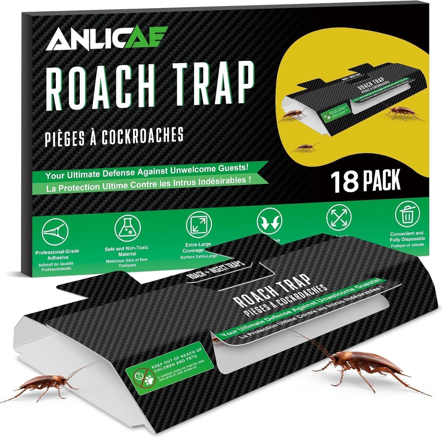 18 Pack Cockroach Traps Indoor