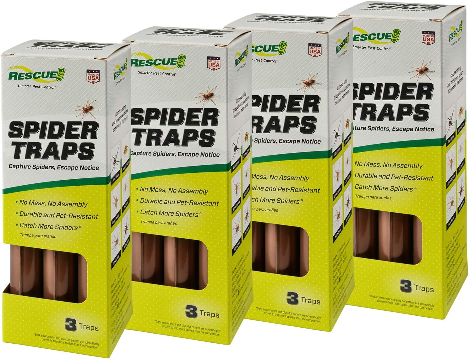 RESCUE Spider Traps 4 Pack 12 Traps