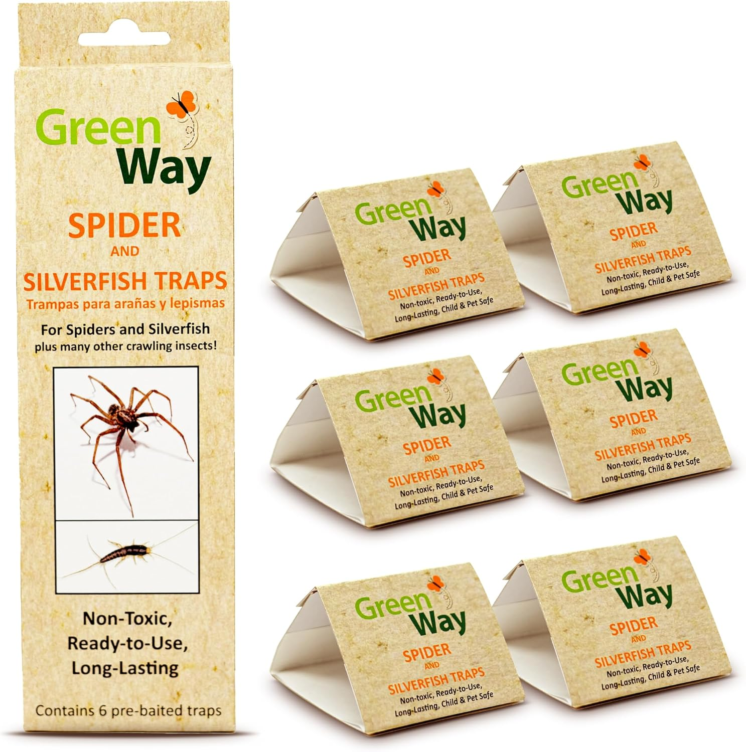 Greenway Silverfish and Spider Traps 6 Pack